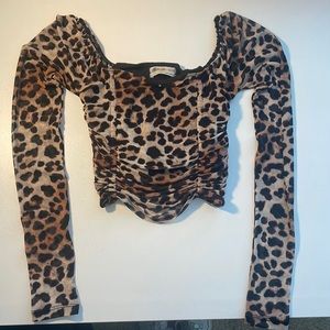 Urban outfitters cropped cheetah print long sleeve